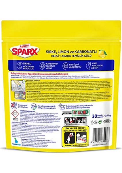 Sparx Hepsi Bir Arada Bulaşık Makinesi Tableti 30 Adet