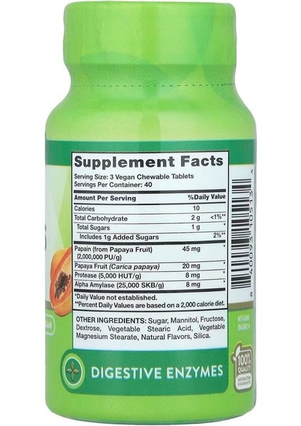 Chewable Papaya Enzymes, Natural Tropical, 120 Chewable Tablets fiyatları