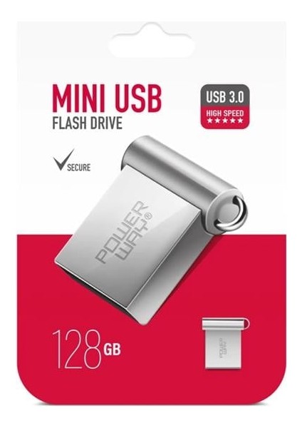 Powerway Mini 128GB Metal Mini USB 3.0 Flash Bellek Yüksek Hızlı