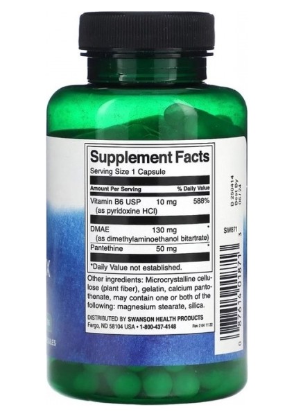 Swanson dmae Complex 100 Kapsül fiyatları