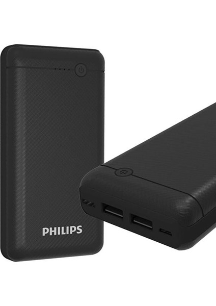 Philips DLP1720 Cb 20.000 Mah 2xusb Port Çıkış Type-C Micro-Usb Powerbank Hızlı Şarj Slim