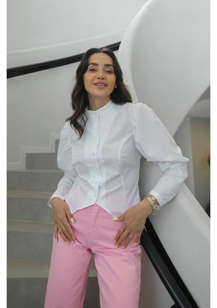 Beyaz Lilyana Gömlek