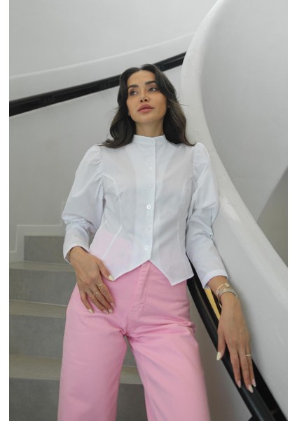 Beyaz Lilyana Gömlek