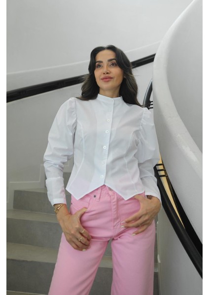 Beyaz Lilyana Gömlek