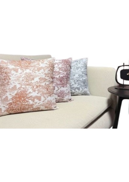 Yüksek Kaliteli Desenli Jakarlı Dokuma Kumaş 45 x 43 cm (İçi Dolu) Açık Kahverengi Ağırlıklı