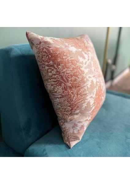 Yüksek Kaliteli Desenli Jakarlı Dokuma Kumaş 45 x 43 cm (İçi Dolu) Açık Kahverengi Ağırlıklı