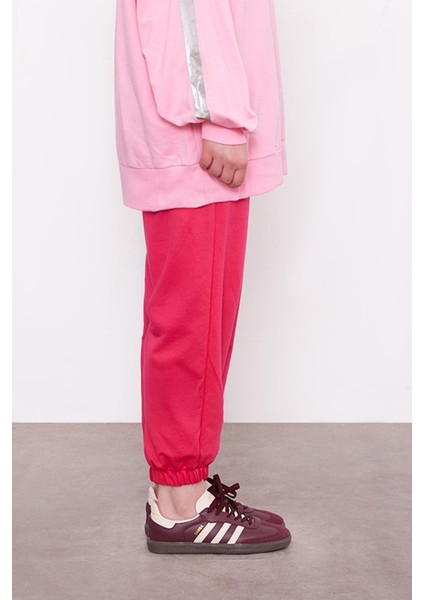 Fuşya Beli Lastikli Jogger Pantolon