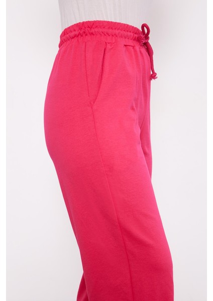 Fuşya Beli Lastikli Jogger Pantolon