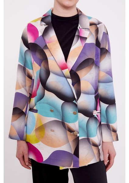 Mor Kruvaze Desenli Ceket indirimleri