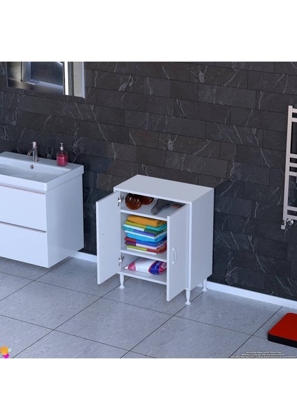 Mutfaklarınızda Küçük Alanlar Için Çözümler 60X75X32,5 Cm’ Lik 2 Kapak 3 Göz Raf Çok Amaçlı Dolap