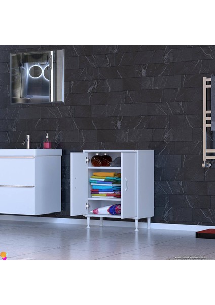 Mutfaklarınızda Küçük Alanlar Için Çözümler 60X75X32,5 Cm’ Lik 2 Kapak 3 Göz Raf Çok Amaçlı Dolap