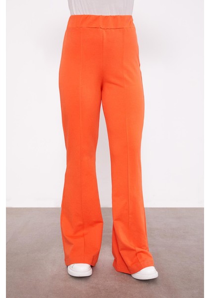 Oranj Geniş Paça Beli Lastikli Spor Pantolon