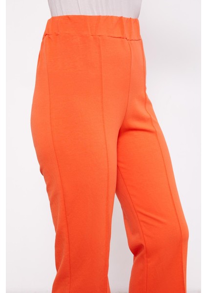 Oranj Geniş Paça Beli Lastikli Spor Pantolon