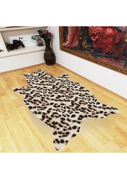 Gerçek Tüylü Post Görünümlü Süngerli Kalın Yüzey Makinede Yıkanabilir Halı - Deri Taban