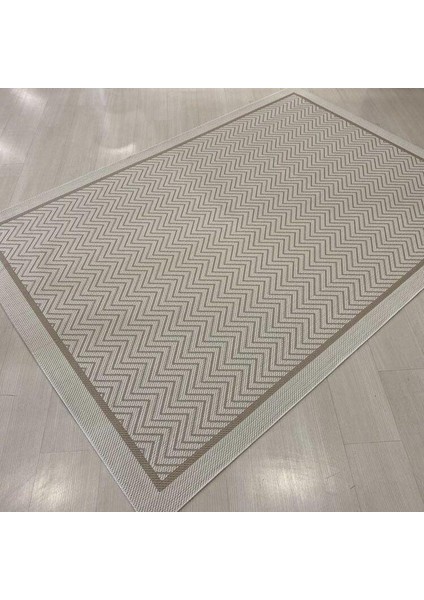 Jüt Sisal Halı 9717 Bej Beyaz Serisi Salon Oturma Yatak Odası Halısı