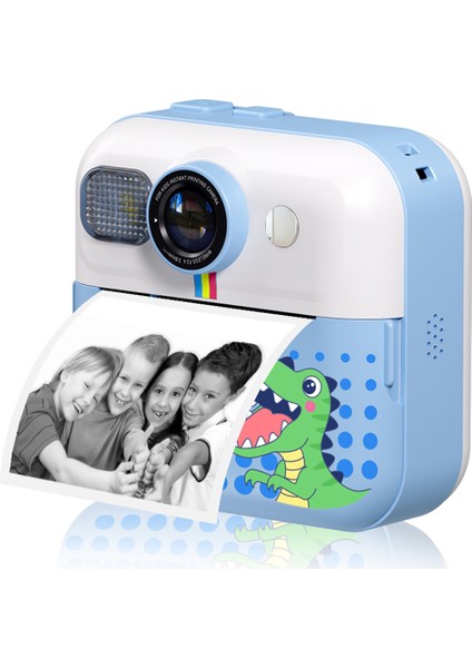 CP02 2,4 Inç Ekranlı Çocuk Hd Dijital Kamera Mini Termal Fotoğraf Yazıcısı-Mavi (Yurt Dışından)