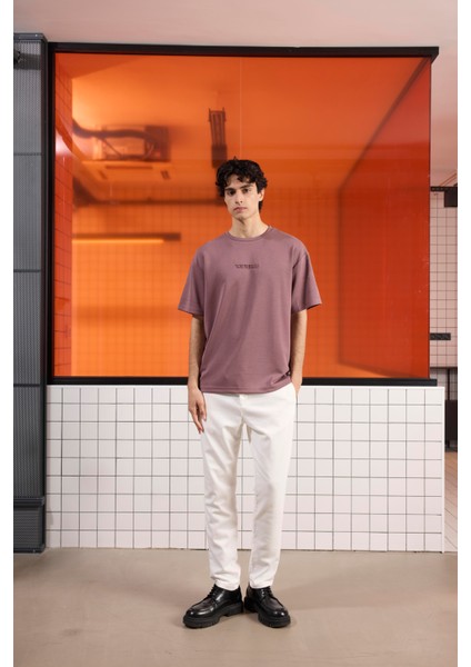 Kabartma Baskılı Modal Erkek T-shirt