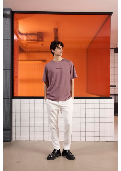 Kabartma Baskılı Modal Erkek T-shirt