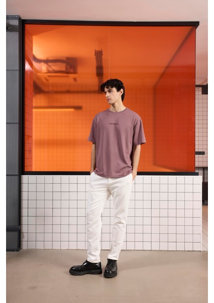 Kabartma Baskılı Modal Erkek T-shirt