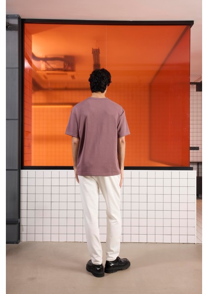 Kabartma Baskılı Modal Erkek T-shirt