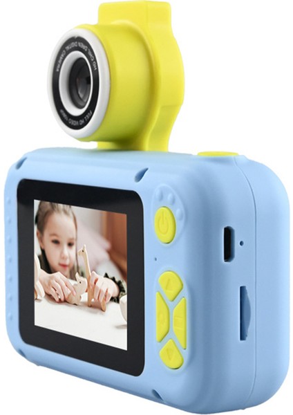 KDC-0025 180 Derece Flip Lens 2.0 Inç Ekran Mini Çocuk Kamera Video Kaydedici, Silikon Kılıfsız-Mavi (Yurt Dışından) indirimleri