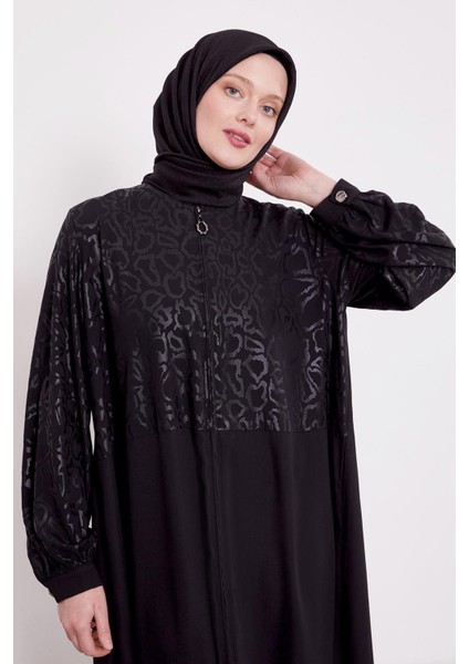 Siyah Leopar Desen Ferace fırsatları