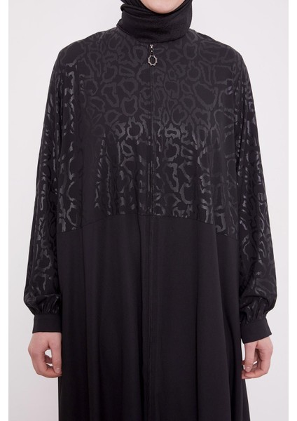 Siyah Leopar Desen Ferace indirimleri