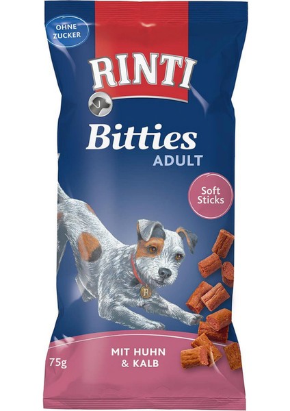 Bitties Yetişkin Köpek Ödülü Tavuk-Dana 75 gr x 4 Adet Bstmy