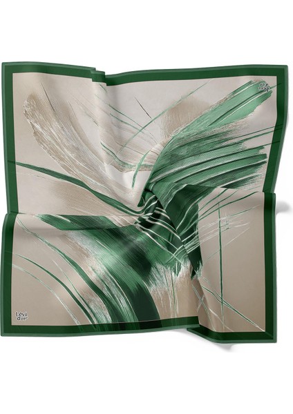 Zümrüt Soyut Kristal Desen Twill Ipek Eşarp fırsatları