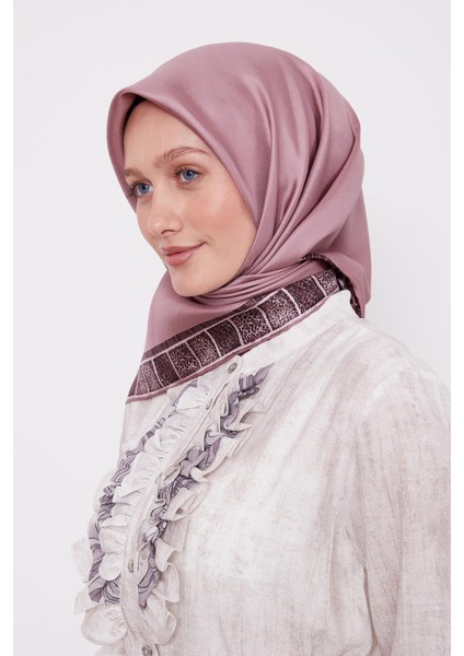 Gül Kurusu Kenar Leopar Twill Ipek Eşarp fırsatları