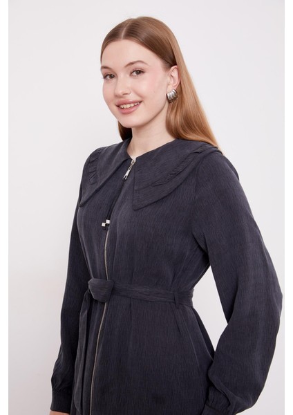 Siyah Geniş Yakalı Fermuarlı Cupra Kap fırsatları