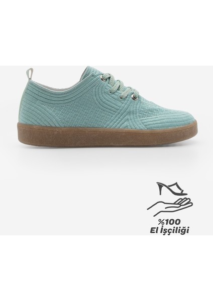 Kadın Sneaker Işlemeli Nakışlı Renkli Bağcıklı Spor Ayakkabı Valgin