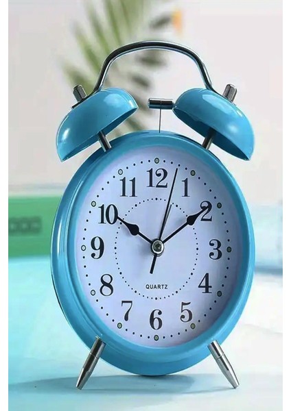 Büyük Boy Mavi Masa Saati Çift Çanlı Nostaljik Premium Kalite Mutfak Saati Işıklı Salon Saati fiyatları