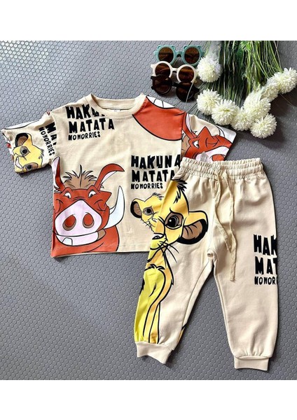 Hakuna Matata Eşofman Alt + Tişört Takımı 1-6 Yaş