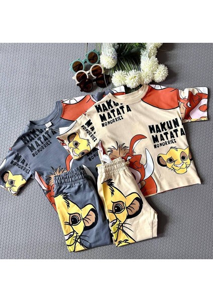 Hakuna Matata Eşofman Alt + Tişört Takımı 1-6 Yaş fiyatları