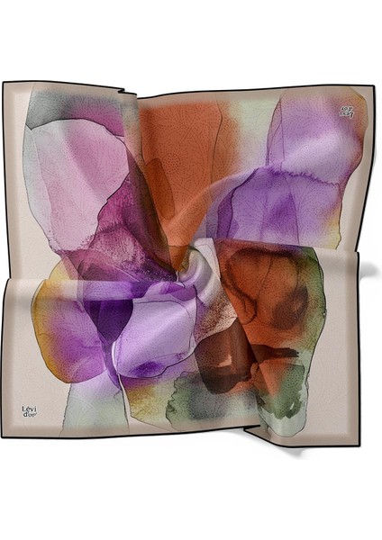 Bej Kesik Çiçek Desen Twill Ipek Eşarp indirimleri