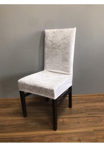 Kadife Sandalye Kılıfı,sandalye Örtüsü, Lastıkli, Standart 6lı Adet Kadife Sandalye Kılıfı