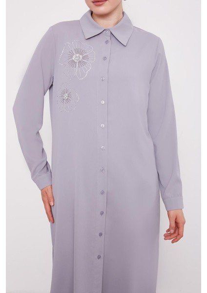 Gri Taş Çiçek Desen Baskılı Tunik fırsatları