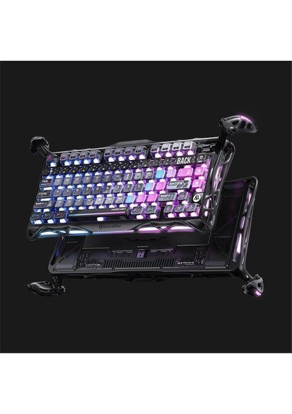 Mercury K1 Pro+X Kablosuz Rgb Işıklı Mekanik Q Gaming Klavye ve Optik Mouse Seti, Siyah