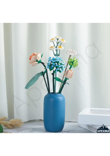Dekoratif Ortanca Çiçek Buketi Yapım Seti Legosu 680 Parça - Papatya/ortanca/gül/gül Goncası Set fırsatları