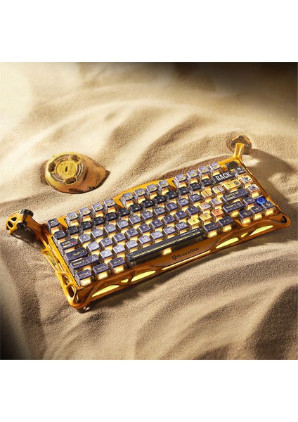 Mercury K1PRO+X Kablosuz Rgb Işıklı Mekanik Q Gaming Klavye ve Optik Mouse Seti, Special Edition, Sarı