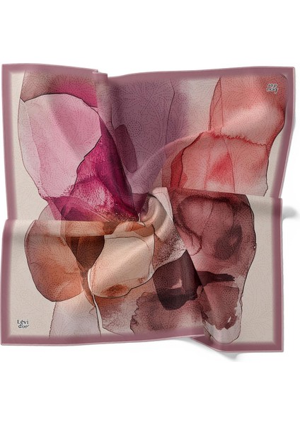 Pudra Kesik Çiçek Desen Twill Ipek Eşarp indirimleri