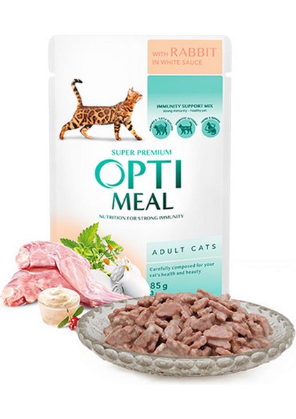Tavşanli Beyaz Soslu Yaş Kedi Mamasi 85 gr x 6 Adet Bstmy