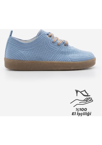 Kadın Sneaker İşlemeli Nakışlı Spor Ayakkabı Nolen Mavi modelleri