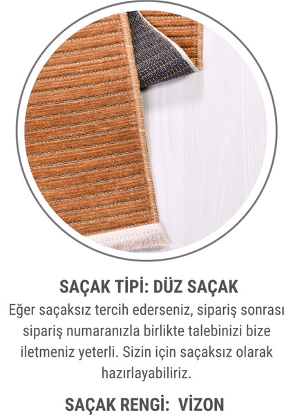Lidya Hardal Pamuk Dokuma Yumuşak Halı | Kaymaz Tabanlı, Yıkanabilen Modern Tasarımlı Kilim