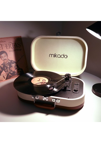 Nostalgia MN-101 Pikap Fil dişi Usb+RCA+Bluetooth Destekli Müzik Kutusu