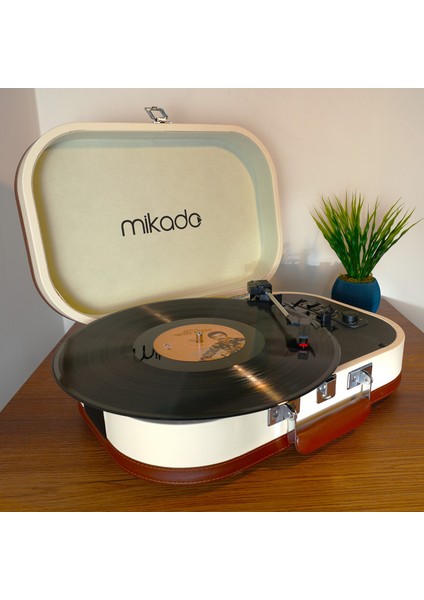 Nostalgia MN-101 Pikap Fil dişi Usb+RCA+Bluetooth Destekli Müzik Kutusu