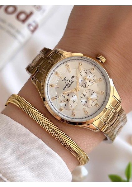 Fonksiyonlu Çelik Kordon 3 Atm Suya Dayanıklı Özel Tasarım Kadın Kol Saat+Bileklik VS.BLKT.0241