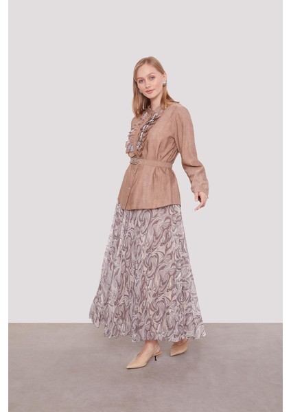 Vizon Kemer Detaylı Piliseli Etek Takım fiyatları