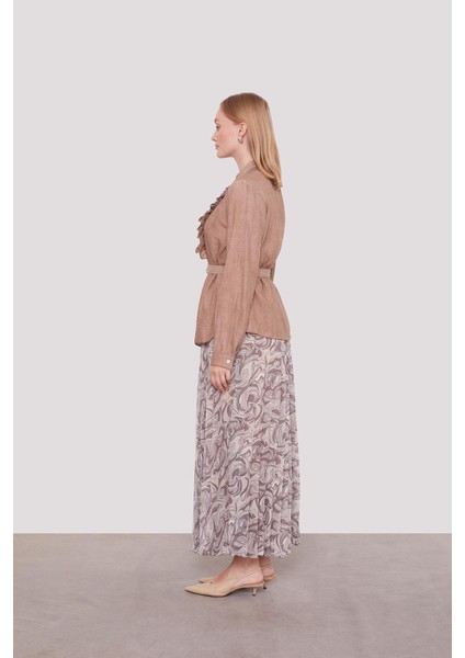 Vizon Kemer Detaylı Piliseli Etek Takım modelleri